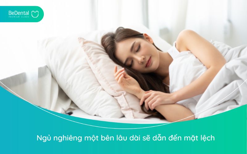 Ngủ nghiêng một bên sẽ ảnh hưởng đến sự hài hòa của khuôn mặt