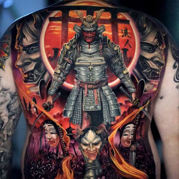 Tattoo samurai full lung