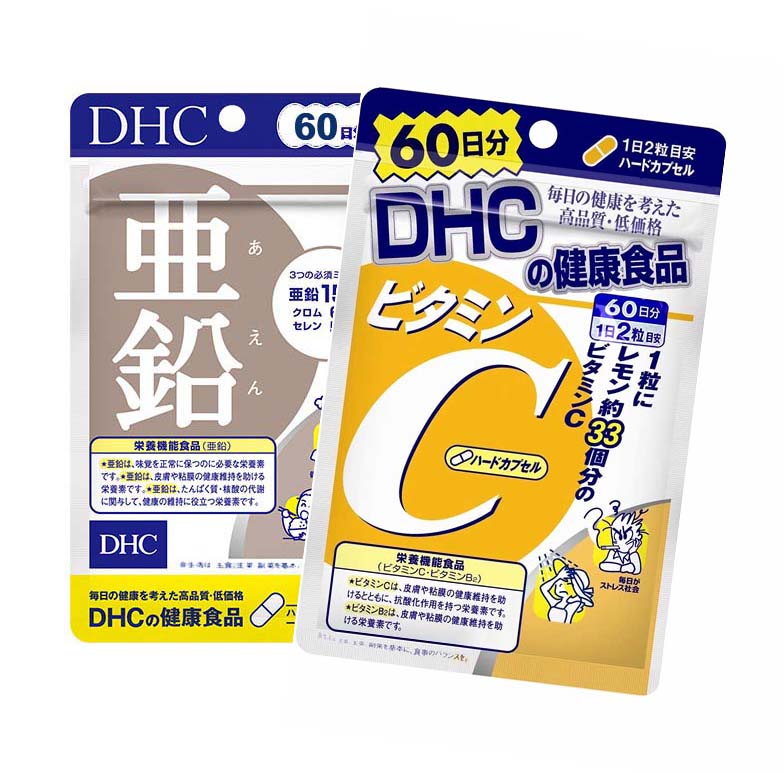 Bộ đôi viên uống trị mụn kẽm và vitamin C của DHC