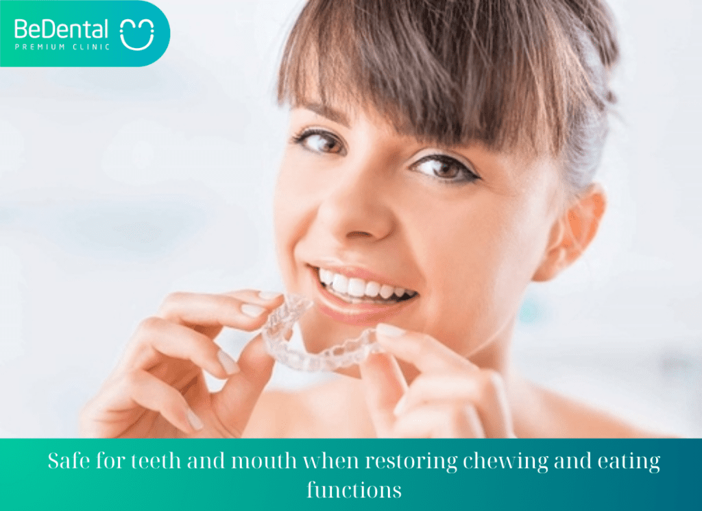 Safe for teeth and mouth when restoring chewing and eating functions