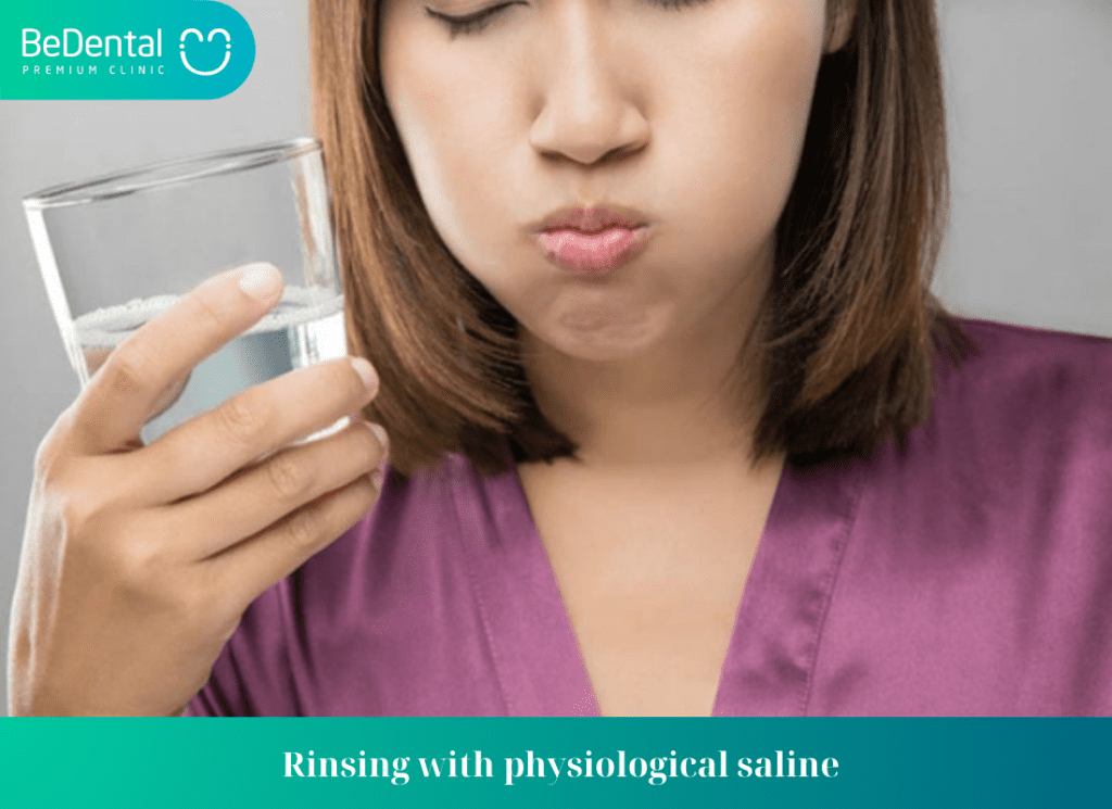 Rinsing with physiological saline