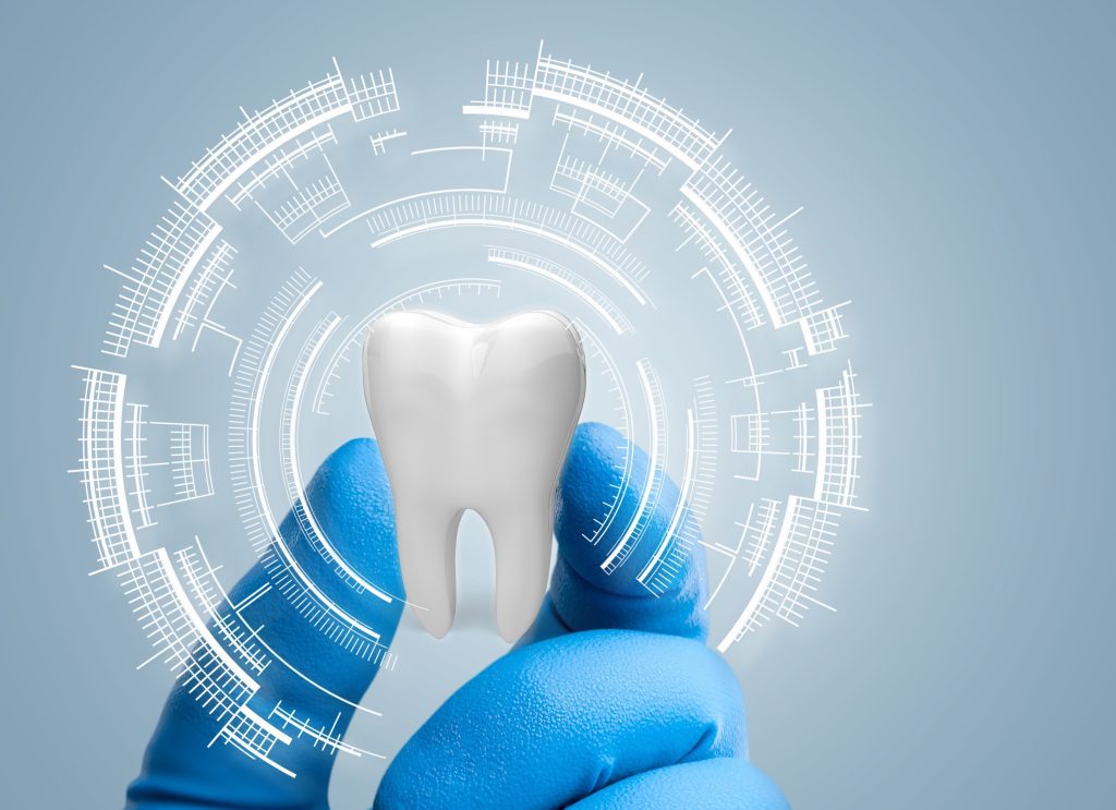 dentist looks tooth concept innovative technologies medicine future