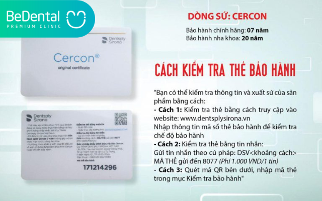 Thẻ bảo hành răng sứ Cercon HT 4 Thẻ bảo hành răng sứ Cercon HT